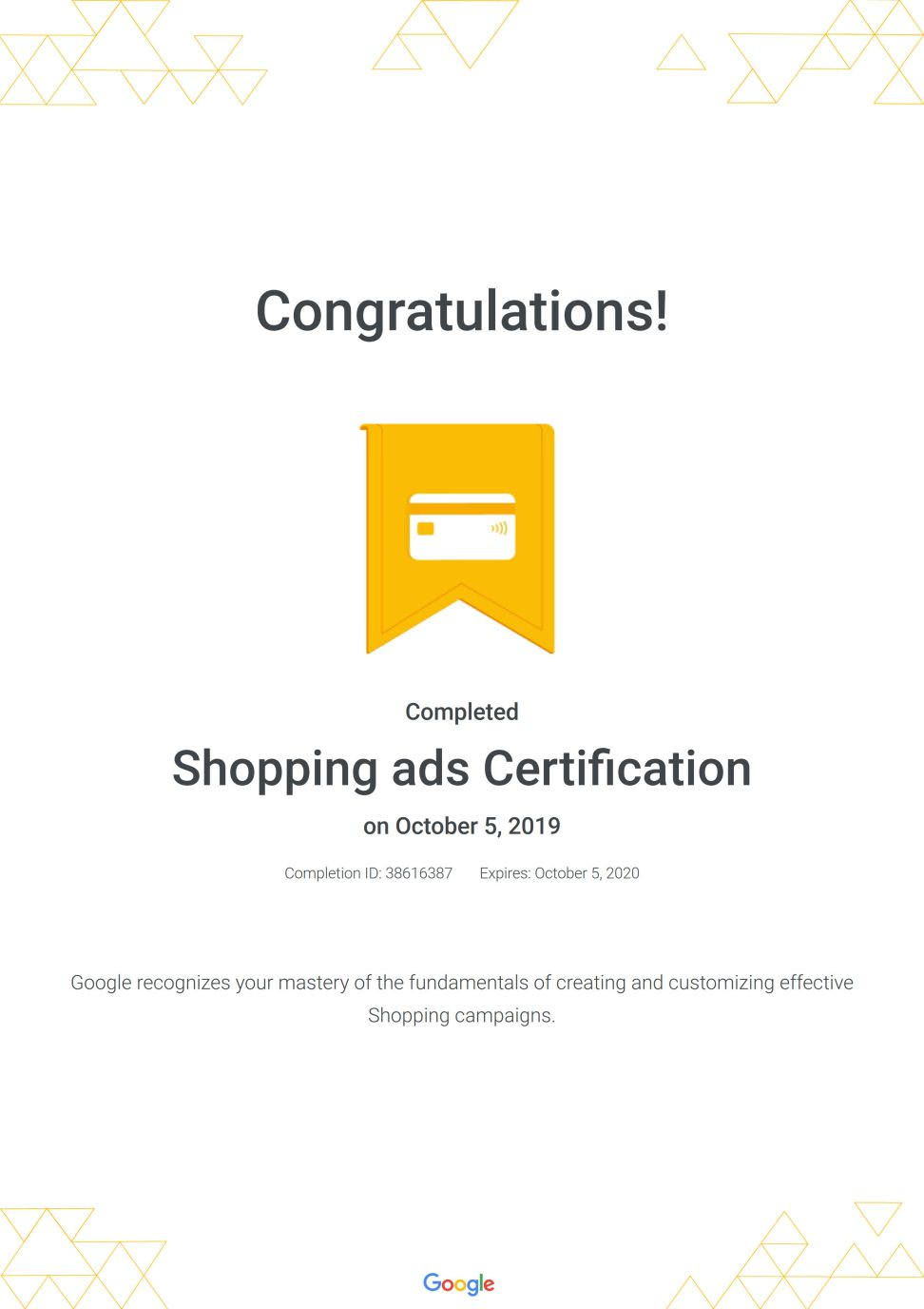 GOOGLE廣告原廠證照